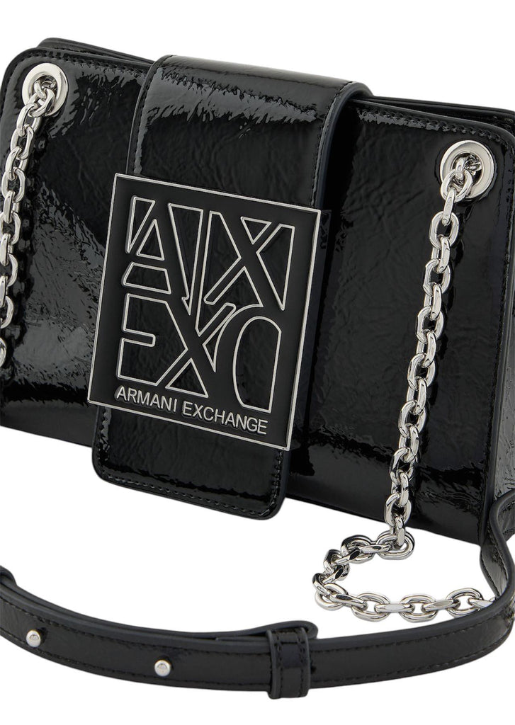 Borsa Armani Exchange 948590 4F766 Mini Bag Nera Vernice con tracolla