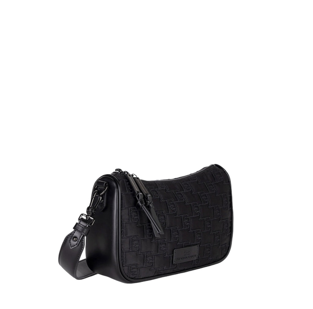 Borsa Elisabetta Franchi BS30A46E2 a spalla piccola in raso nera ricamata