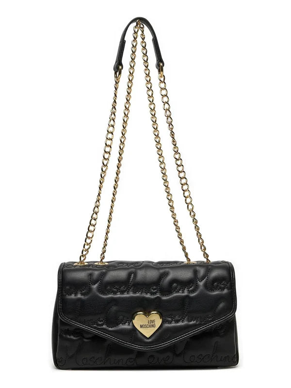 Borsa Love Moschino JC4125 Flap Bag Plum Logata Nera