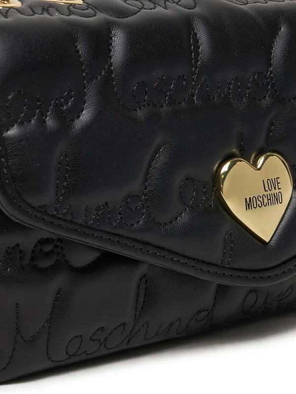 Borsa Love Moschino JC4125 Flap Bag Plum Logata Nera