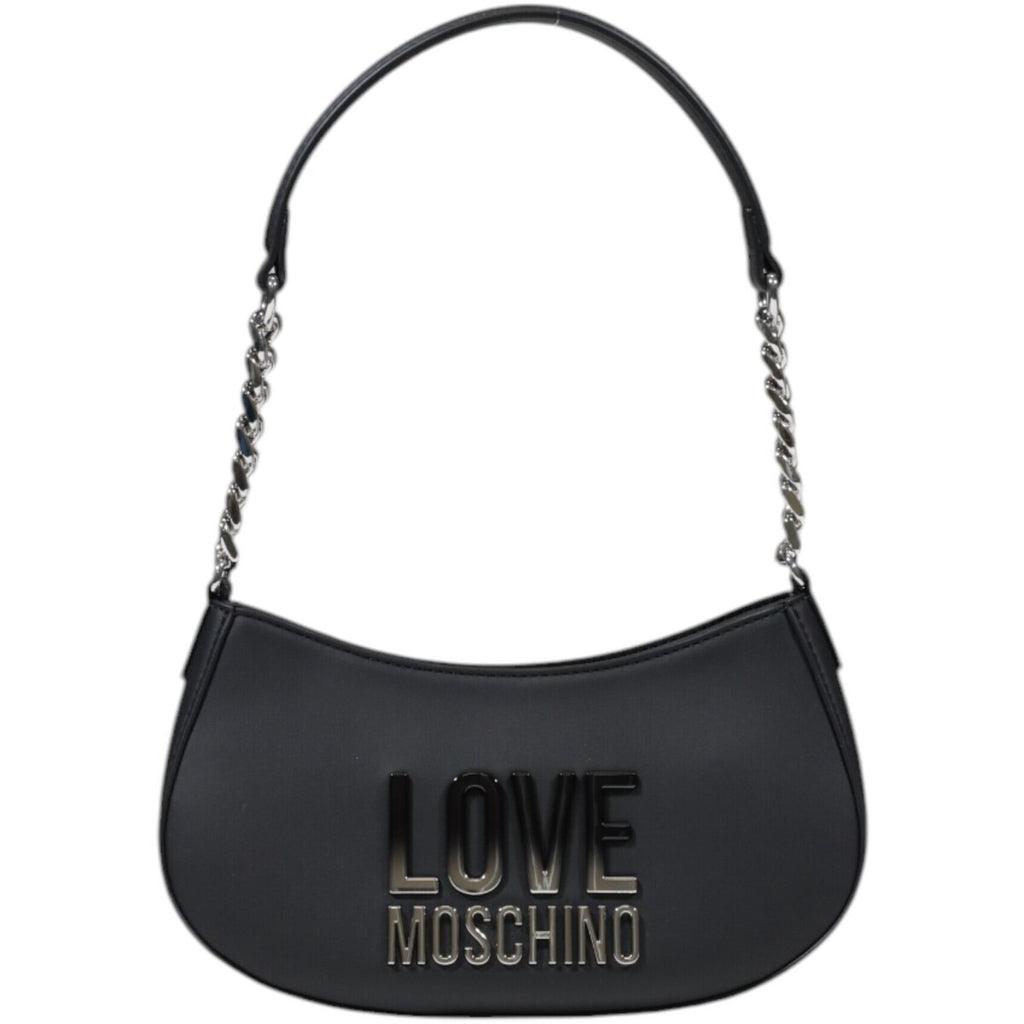 Borsa Love Moschino JC4256 Hobo Bag a spalla PU GRS nera logo lettering sfumato