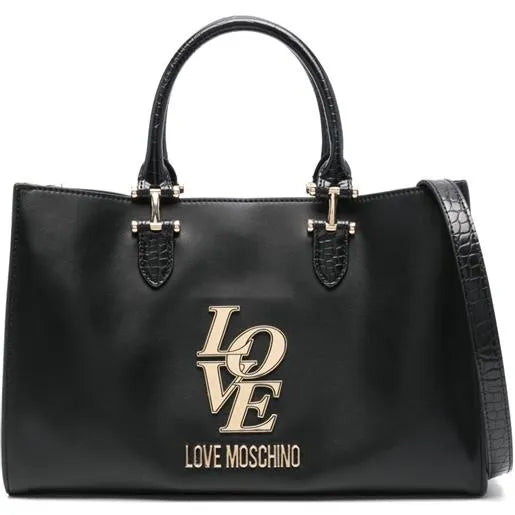 Borsa Love Moschino JC4157 Shopper medium Croco Nera