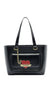 Borsa Love Moschino JC4141 Shopper nappa nera ciondolo cuore rosso