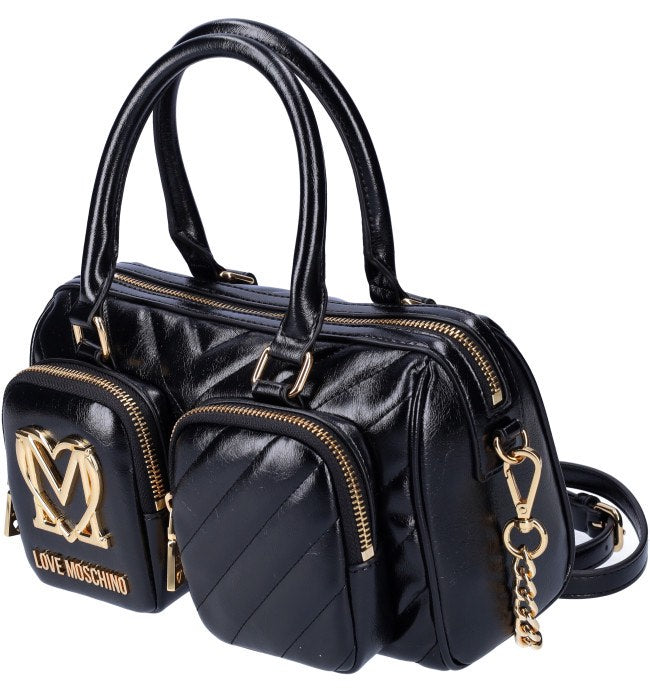 Borsa Love Moschino JC4321 Bauletto Pu Quilted Obliquo Nero