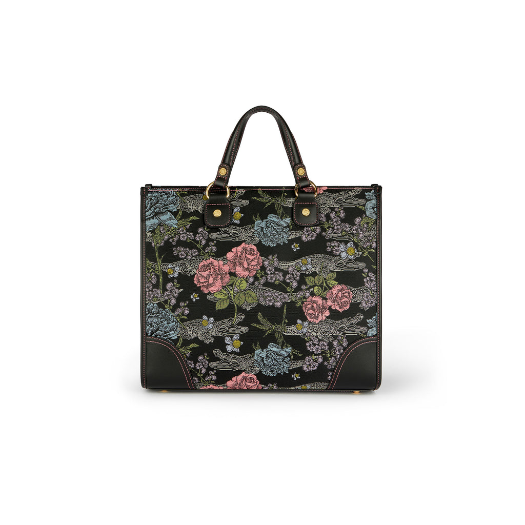 Borsa Braccialini Jacquard B17883 Shopper fantasia fiori nera