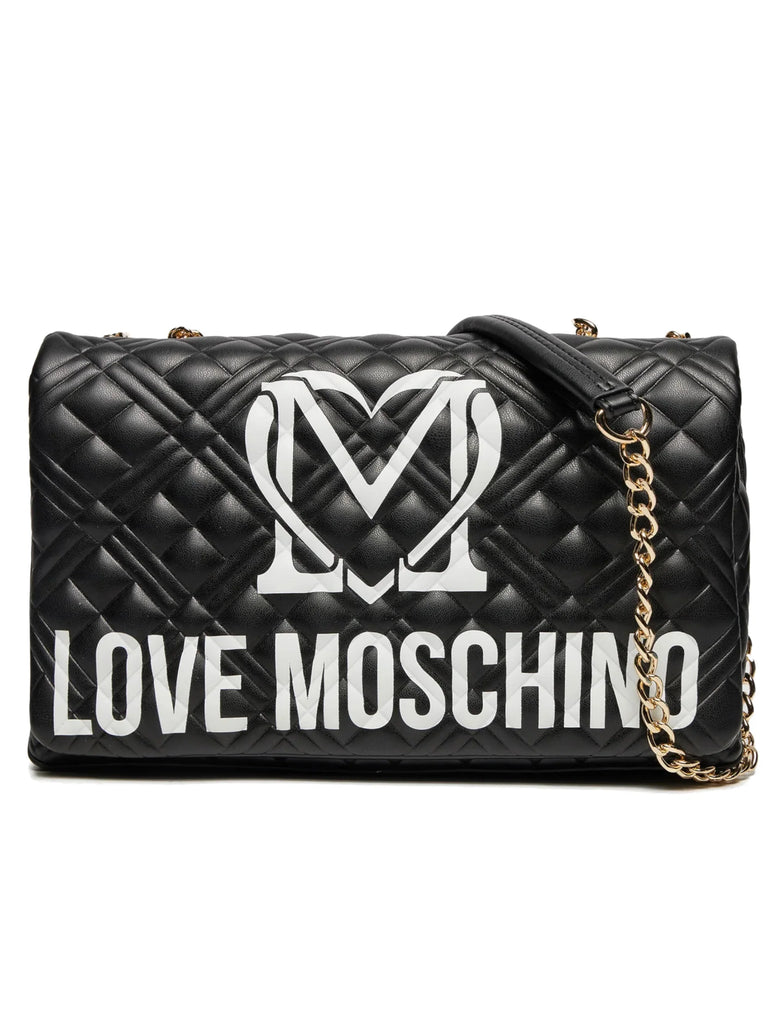 Borsa Love Moschino JC4375 Quilt Emboss Pu nero+PR .Bianco