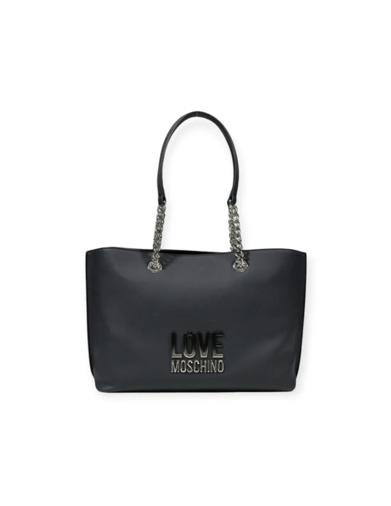 Borsa Love Moschino JC4257 Shopper PU GRS nera Logo smaltato