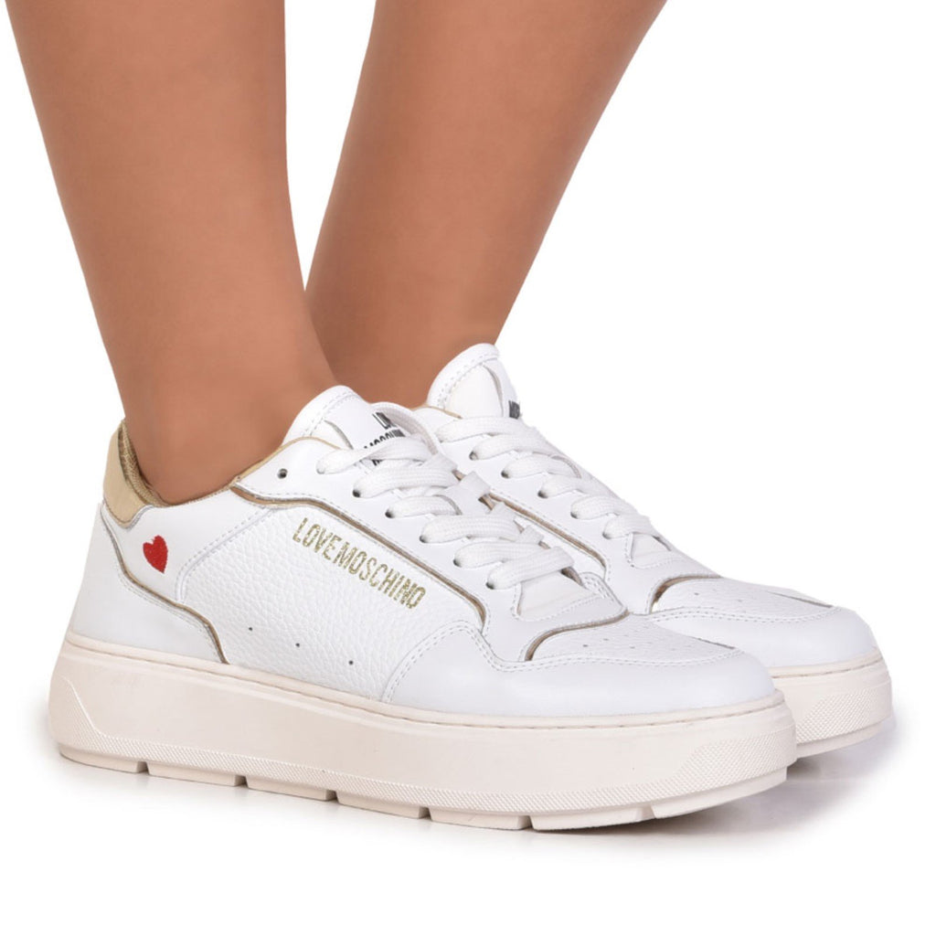 Sneaker Love Moschino JA15144 Bold Bianche e oro