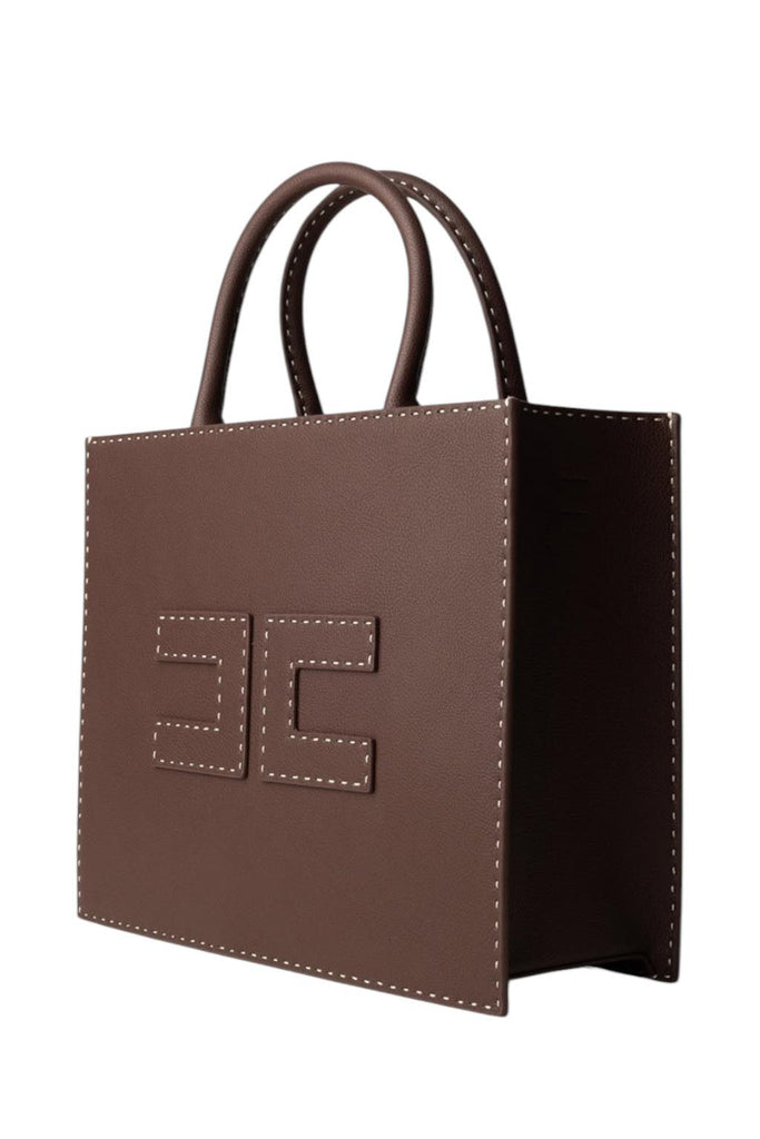 Borsa Elisabetta Franchi BS09A51E2 Tote media con impunture a contrasto